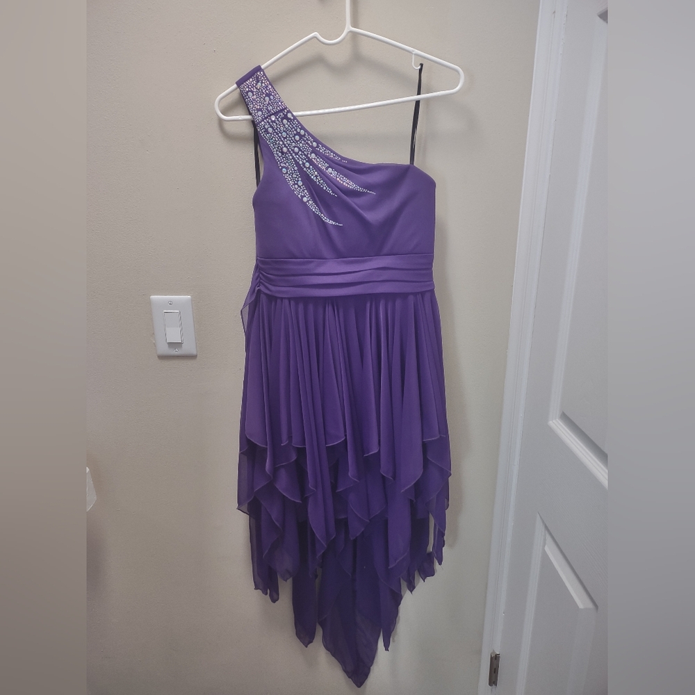 Purple One Shoulder Formal Dress